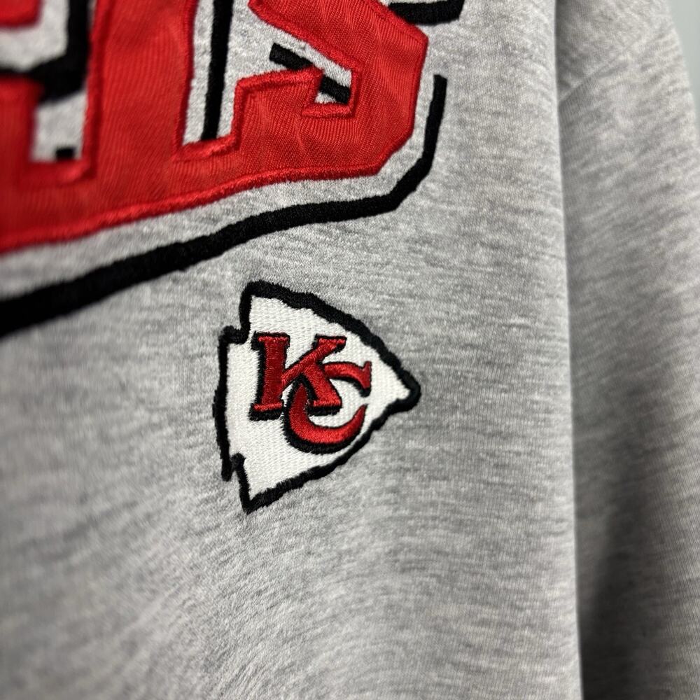 Vintage Y2K Kansas City Chiefs Hoodie Puma KC Arrowhead Grey Medium 2000 - Picture 3 of 12